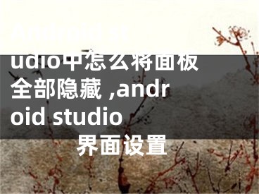 Android studio中怎么將面板全部隱藏 ,android studio 界面設(shè)置