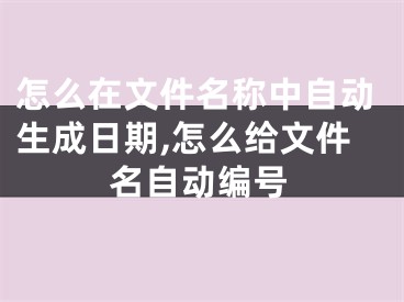 怎么在文件名稱中自動生成日期,怎么給文件名自動編號