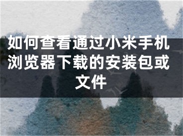 如何查看通過(guò)小米手機(jī)瀏覽器下載的安裝包或文件