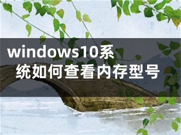 windows10系統如何查看內存型號