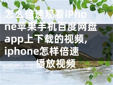 怎么倍速觀看iPhone蘋果手機(jī)百度網(wǎng)盤app上下載的視頻,iphone怎樣倍速播放視頻