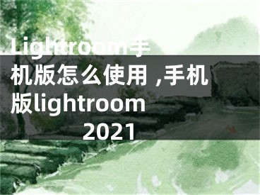 Lightroom手機版怎么使用 ,手機版lightroom2021