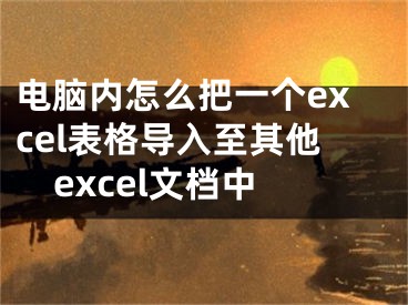 電腦內(nèi)怎么把一個excel表格導(dǎo)入至其他excel文檔中