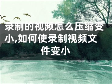 錄制的視頻怎么壓縮變小,如何使錄制視頻文件變小