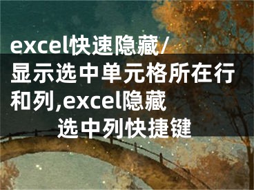 excel快速隱藏/顯示選中單元格所在行和列,excel隱藏選中列快捷鍵