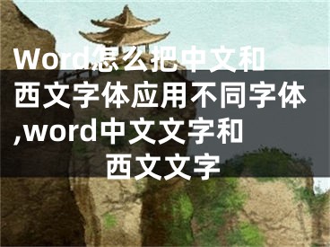 Word怎么把中文和西文字體應(yīng)用不同字體,word中文文字和西文文字