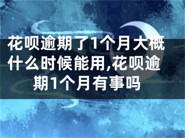 花唄逾期了1個月大概什么時候能用,花唄逾期1個月有事嗎