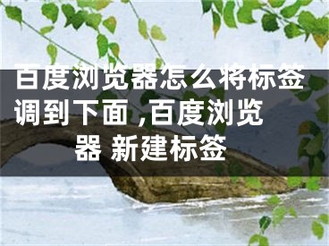 百度瀏覽器怎么將標(biāo)簽調(diào)到下面 ,百度瀏覽器 新建標(biāo)簽