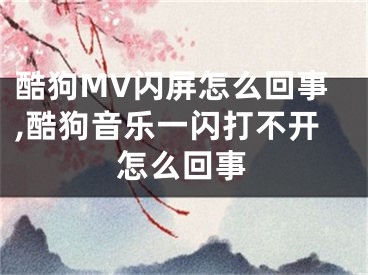 酷狗MV閃屏怎么回事,酷狗音樂一閃打不開怎么回事