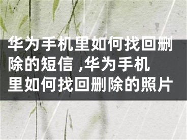 華為手機里如何找回刪除的短信 ,華為手機里如何找回刪除的照片