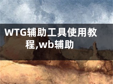 WTG輔助工具使用教程,wb輔助