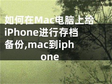 如何在Mac電腦上給iPhone進行存檔備份,mac到iphone