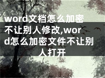 word文檔怎么加密不讓別人修改,word怎么加密文件不讓別人打開