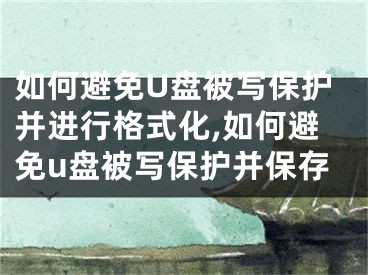 如何避免U盤被寫保護并進行格式化,如何避免u盤被寫保護并保存