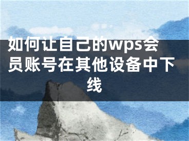 如何讓自己的wps會(huì)員賬號(hào)在其他設(shè)備中下線