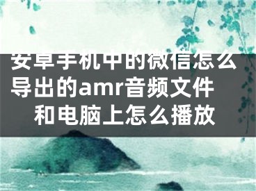 安卓手機(jī)中的微信怎么導(dǎo)出的amr音頻文件和電腦上怎么播放