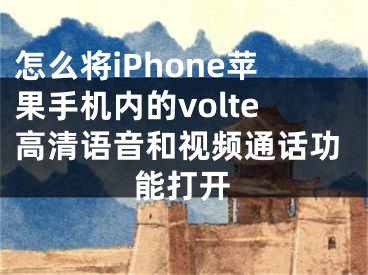 怎么將iPhone蘋果手機內(nèi)的volte高清語音和視頻通話功能打開