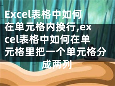 Excel表格中如何在單元格內(nèi)換行,excel表格中如何在單元格里把一個(gè)單元格分成兩列