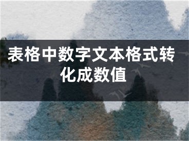 表格中數(shù)字文本格式轉(zhuǎn)化成數(shù)值