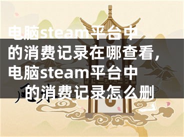 電腦steam平臺中的消費(fèi)記錄在哪查看,電腦steam平臺中的消費(fèi)記錄怎么刪