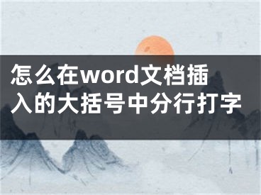 怎么在word文檔插入的大括號中分行打字