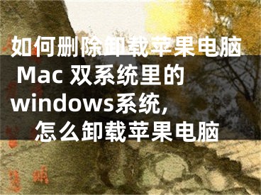 如何刪除卸載蘋果電腦 Mac 雙系統(tǒng)里的windows系統(tǒng),怎么卸載蘋果電腦