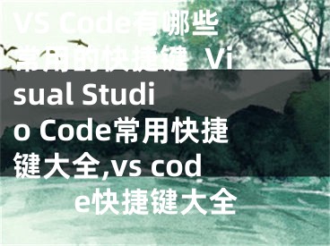 VS Code有哪些常用的快捷鍵  Visual Studio Code常用快捷鍵大全,vs code快捷鍵大全