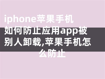 iphone蘋果手機如何防止應用app被別人卸載,蘋果手機怎么防止