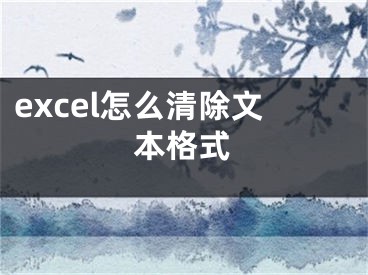 excel怎么清除文本格式