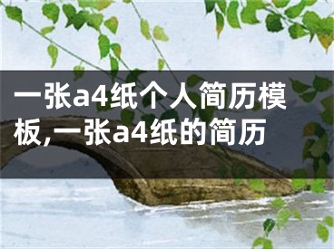 一張a4紙個(gè)人簡歷模板,一張a4紙的簡歷