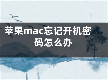 蘋果mac忘記開機密碼怎么辦