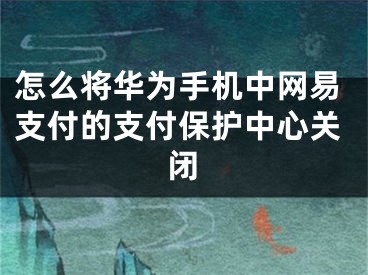 怎么將華為手機中網(wǎng)易支付的支付保護中心關閉