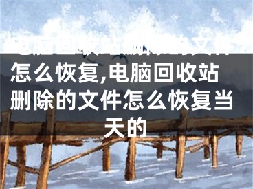 電腦回收站刪除的文件怎么恢復,電腦回收站刪除的文件怎么恢復當天的