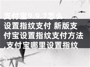 支付寶9.9.7怎么設(shè)置指紋支付 新版支付寶設(shè)置指紋支付方法,支付寶哪里設(shè)置指紋