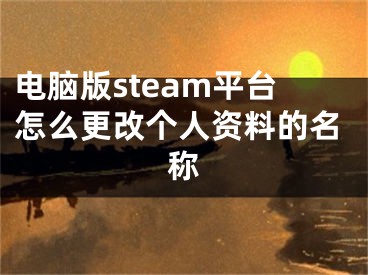 電腦版steam平臺怎么更改個人資料的名稱