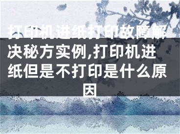 打印機進紙打印故障解決秘方實例,打印機進紙但是不打印是什么原因