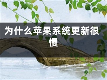 為什么蘋果系統(tǒng)更新很慢