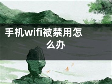 手機(jī)wifi被禁用怎么辦