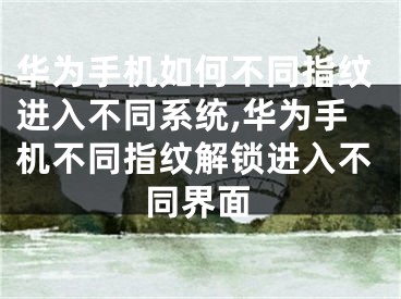 華為手機如何不同指紋進入不同系統(tǒng),華為手機不同指紋解鎖進入不同界面