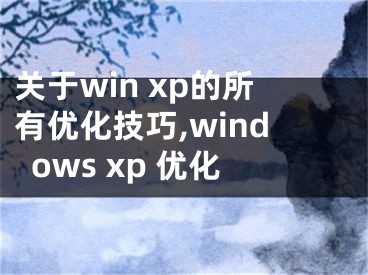 關(guān)于win xp的所有優(yōu)化技巧,windows xp 優(yōu)化