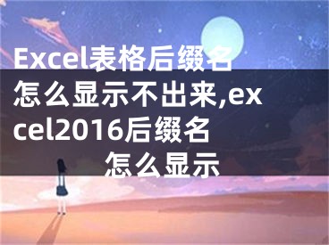 Excel表格后綴名怎么顯示不出來,excel2016后綴名怎么顯示