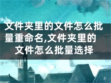 文件夾里的文件怎么批量重命名,文件夾里的文件怎么批量選擇