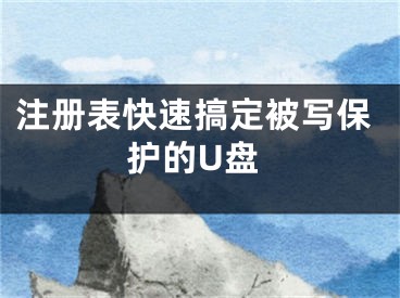 注冊表快速搞定被寫保護的U盤