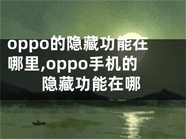 oppo的隱藏功能在哪里,oppo手機(jī)的隱藏功能在哪