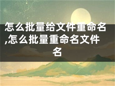 怎么批量給文件重命名,怎么批量重命名文件名