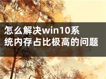 怎么解決win10系統(tǒng)內(nèi)存占比極高的問題