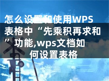 怎么設(shè)置和使用WPS表格中“先乘積再求和”功能,wps文檔如何設(shè)置表格