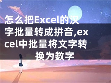 怎么把Excel的漢字批量轉(zhuǎn)成拼音,excel中批量將文字轉(zhuǎn)換為數(shù)字