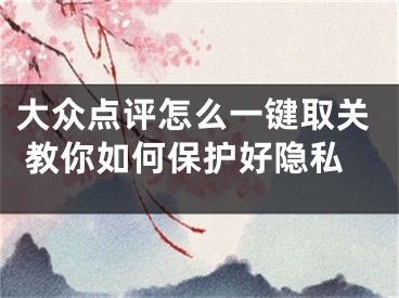 大眾點(diǎn)評(píng)怎么一鍵取關(guān) 教你如何保護(hù)好隱私