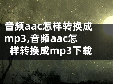 音頻aac怎樣轉(zhuǎn)換成mp3,音頻aac怎樣轉(zhuǎn)換成mp3下載